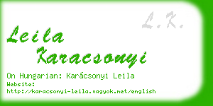 leila karacsonyi business card